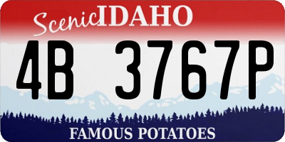 ID license plate 4B3767P