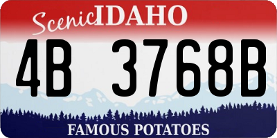 ID license plate 4B3768B