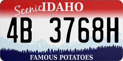 ID license plate 4B3768H