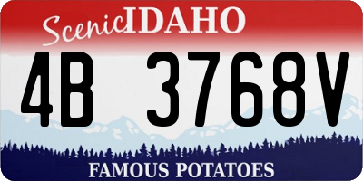 ID license plate 4B3768V