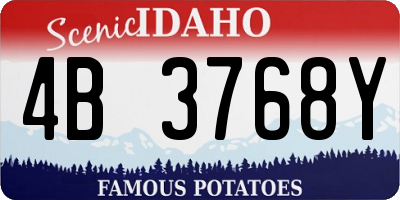 ID license plate 4B3768Y
