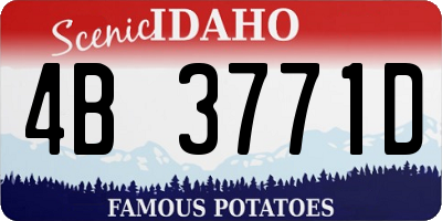 ID license plate 4B3771D