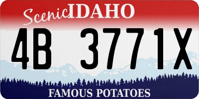 ID license plate 4B3771X