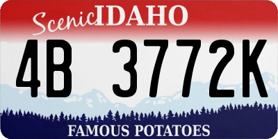 ID license plate 4B3772K
