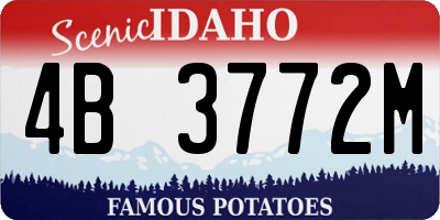ID license plate 4B3772M