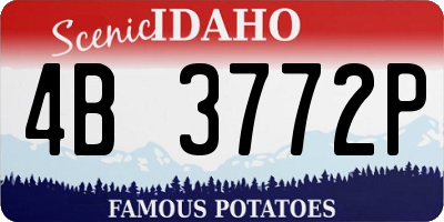 ID license plate 4B3772P