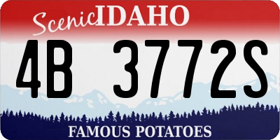 ID license plate 4B3772S