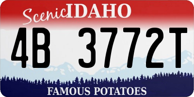 ID license plate 4B3772T