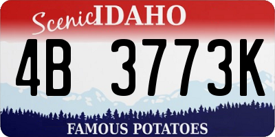 ID license plate 4B3773K