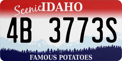 ID license plate 4B3773S