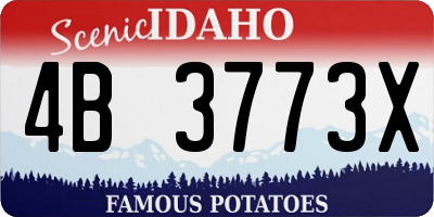 ID license plate 4B3773X