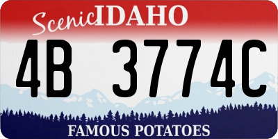 ID license plate 4B3774C