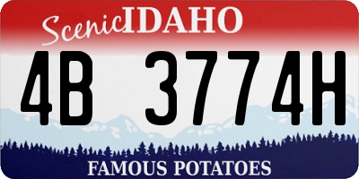 ID license plate 4B3774H