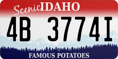 ID license plate 4B3774I