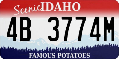 ID license plate 4B3774M