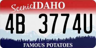 ID license plate 4B3774U
