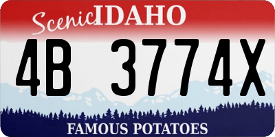 ID license plate 4B3774X