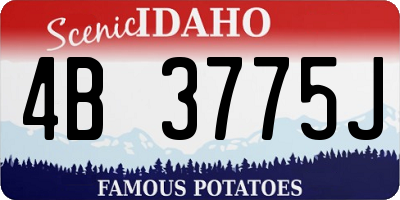 ID license plate 4B3775J