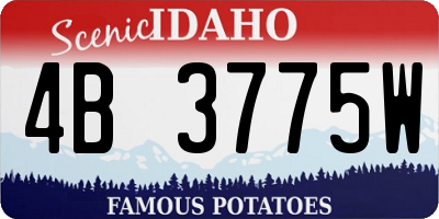 ID license plate 4B3775W