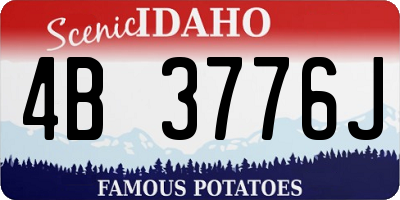 ID license plate 4B3776J