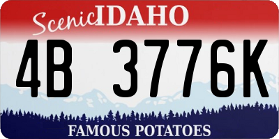 ID license plate 4B3776K