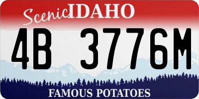 ID license plate 4B3776M