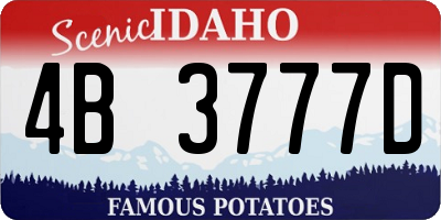 ID license plate 4B3777D