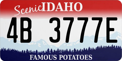 ID license plate 4B3777E