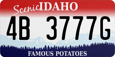 ID license plate 4B3777G
