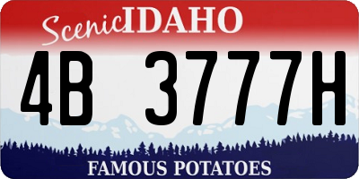 ID license plate 4B3777H