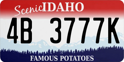 ID license plate 4B3777K