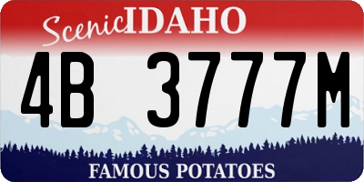 ID license plate 4B3777M