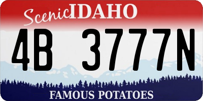 ID license plate 4B3777N