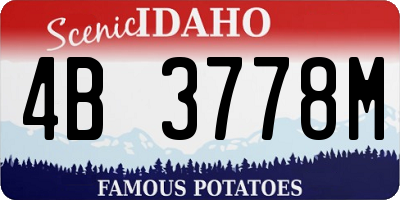 ID license plate 4B3778M