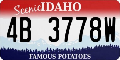 ID license plate 4B3778W