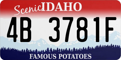 ID license plate 4B3781F