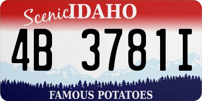 ID license plate 4B3781I
