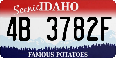 ID license plate 4B3782F