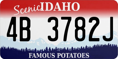 ID license plate 4B3782J