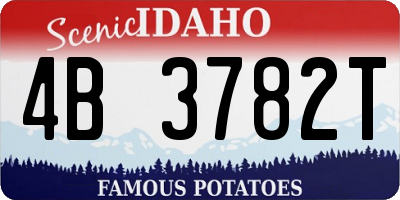 ID license plate 4B3782T