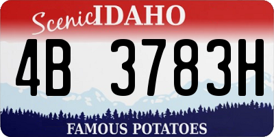 ID license plate 4B3783H