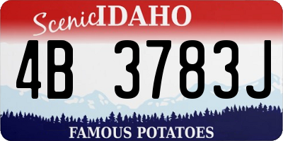 ID license plate 4B3783J