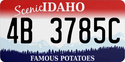 ID license plate 4B3785C