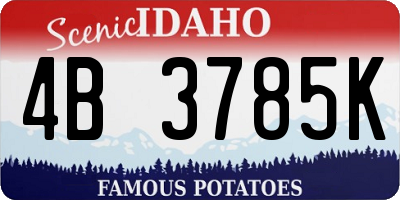 ID license plate 4B3785K
