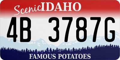 ID license plate 4B3787G