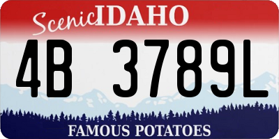 ID license plate 4B3789L