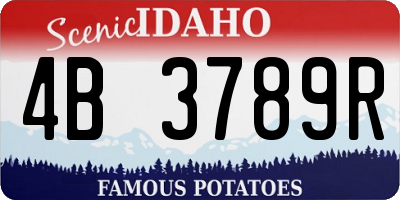 ID license plate 4B3789R