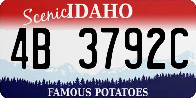 ID license plate 4B3792C