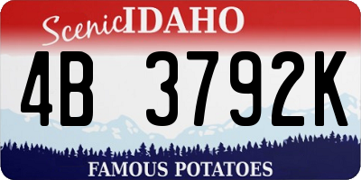 ID license plate 4B3792K