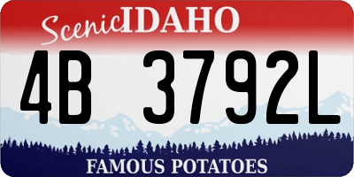 ID license plate 4B3792L